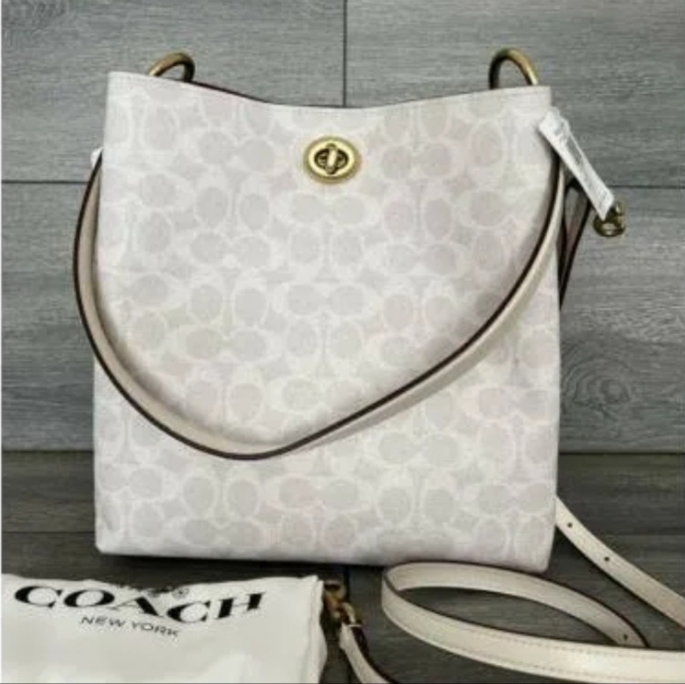 Coach Charlie Signature Bucket Bag Chalk Color Crossbody Bag - Coach Bag